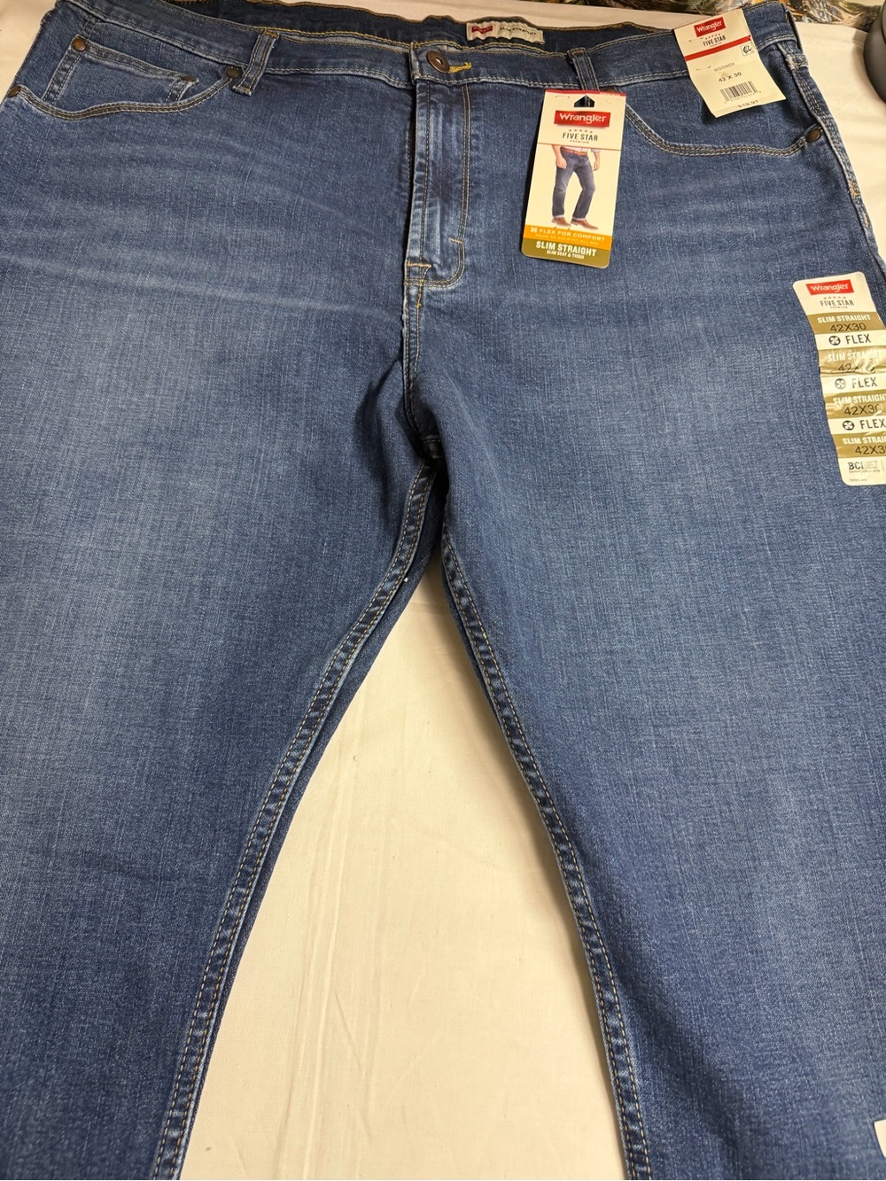 Wrangler Men’s Slim Straight Jeans - Medium Blue Wash